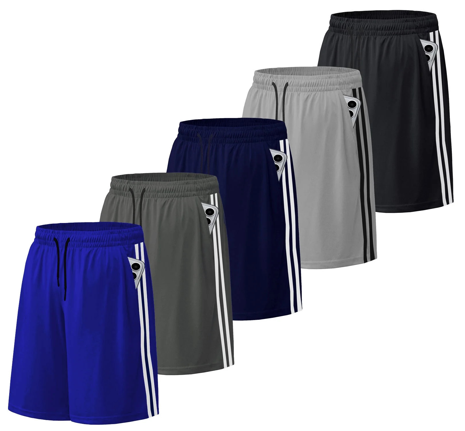 ASUDESIRE 5 Pack Athletic Shorts for Men with Pockets and Elastic Waistband Quick Dry Activewear ... | Walmart (US)