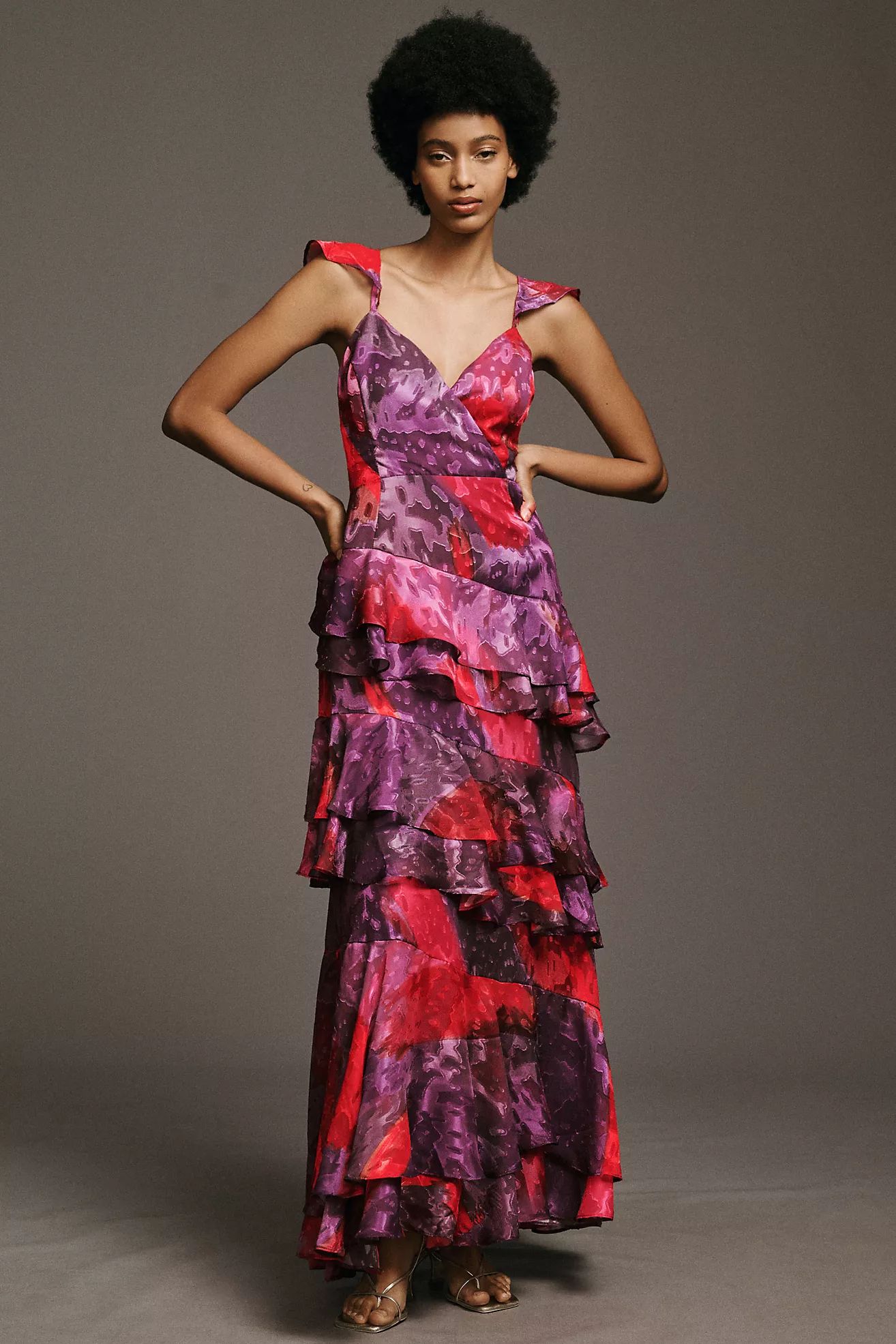 Hutch Miah V-Neck Tiered Ruffle Maxi Dress | Anthropologie (US)