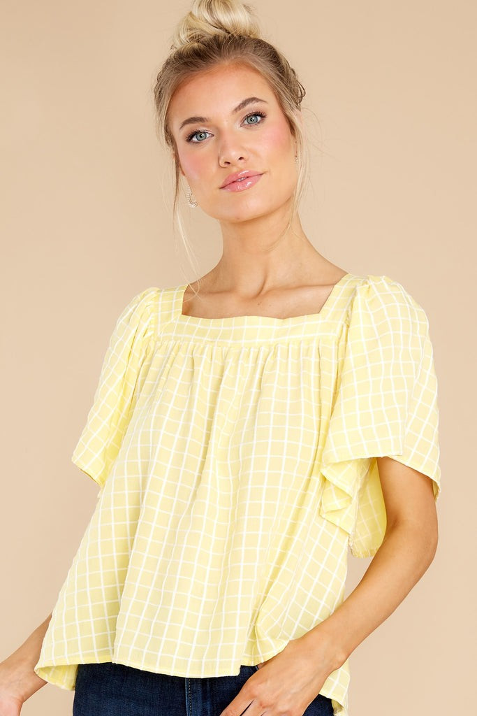 Simple Perfection Yellow Print Blouse | Red Dress 