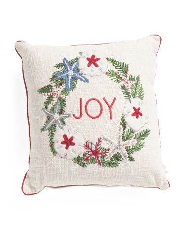 20x20 Coastal Joy Wreath Pillow | TJ Maxx