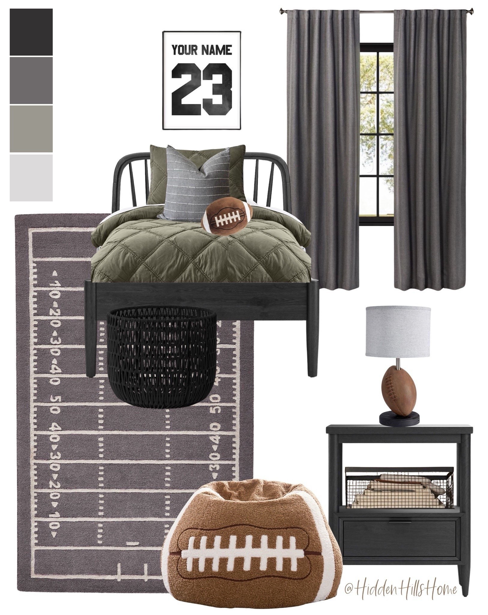 Boys football themed bedroom, boys room decor, sports themed boys bedroom mood board, football decor, boys room ideas #boysbedroom

#LTKHome #LTKSaleAlert #LTKKids