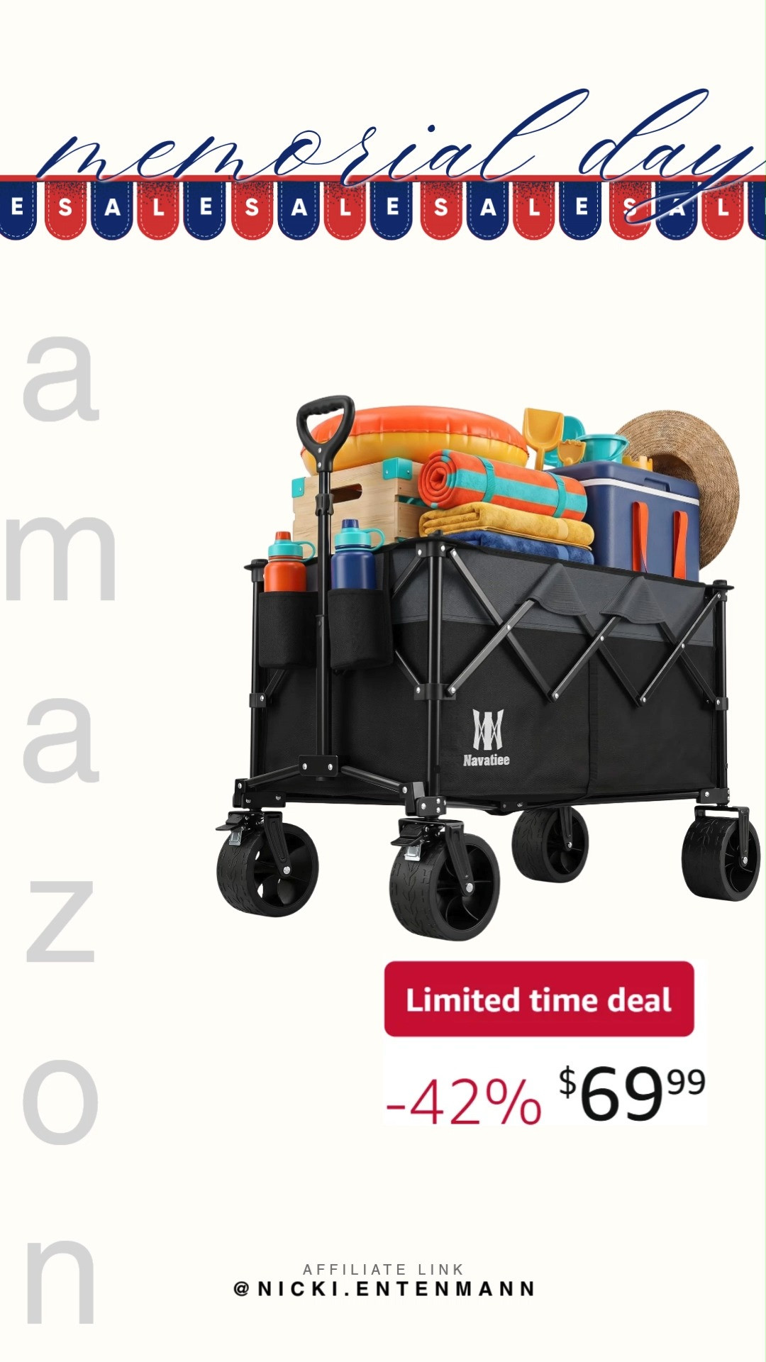 Navatiee 330Lbs Collapsible Folding Wagon makes hauling easy with sturdy design and smooth portability. Perfect for outdoor adventures, gardening, or travel, it keeps everything organized and stress free. 🌟🚙🌿  

#navatieewagon #foldingwagon #collapsiblewagon #outdoorgear #gardeningtools #travelessentials #portablewagon #utilitycart #campinggear #storagehelper 

 #LTKdayinmylife #LTKSaleAlert #LTKTravel
