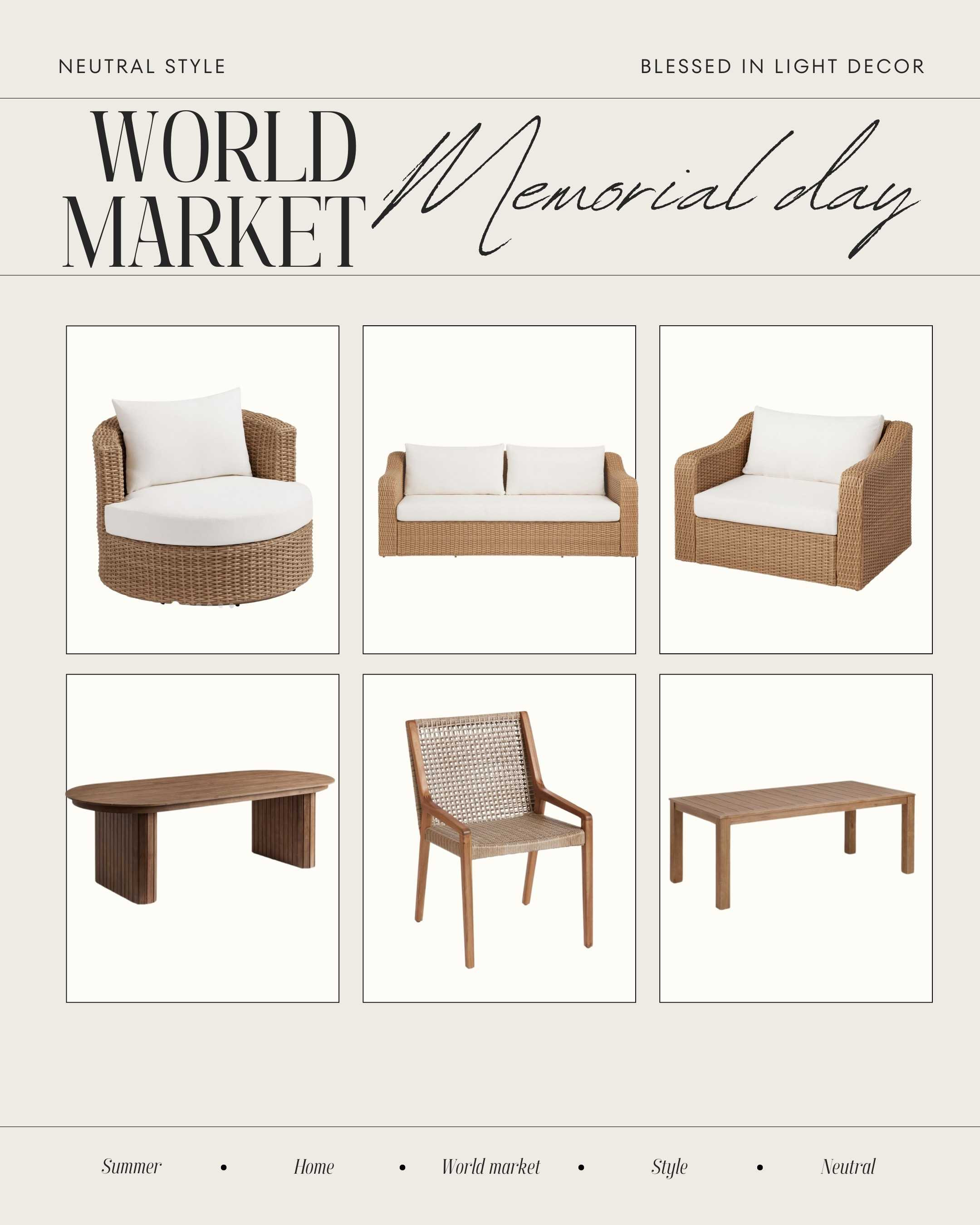 World market memorial day#worldmaket #neutralstyle #neutraldecor #memorialday 

#LTKsalealert #LTKhome #LTKSeasonal
