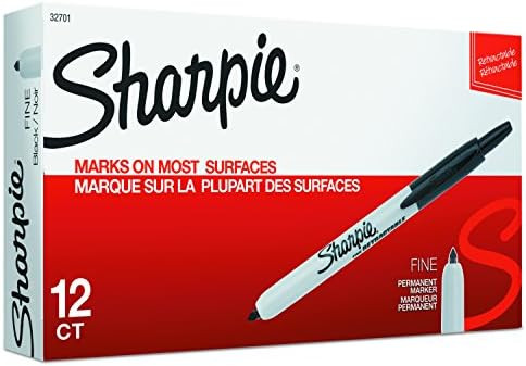 Sharpie 32701 Retractable Permanent Markers, Fine Point, Black, 12 Count | Amazon (US)