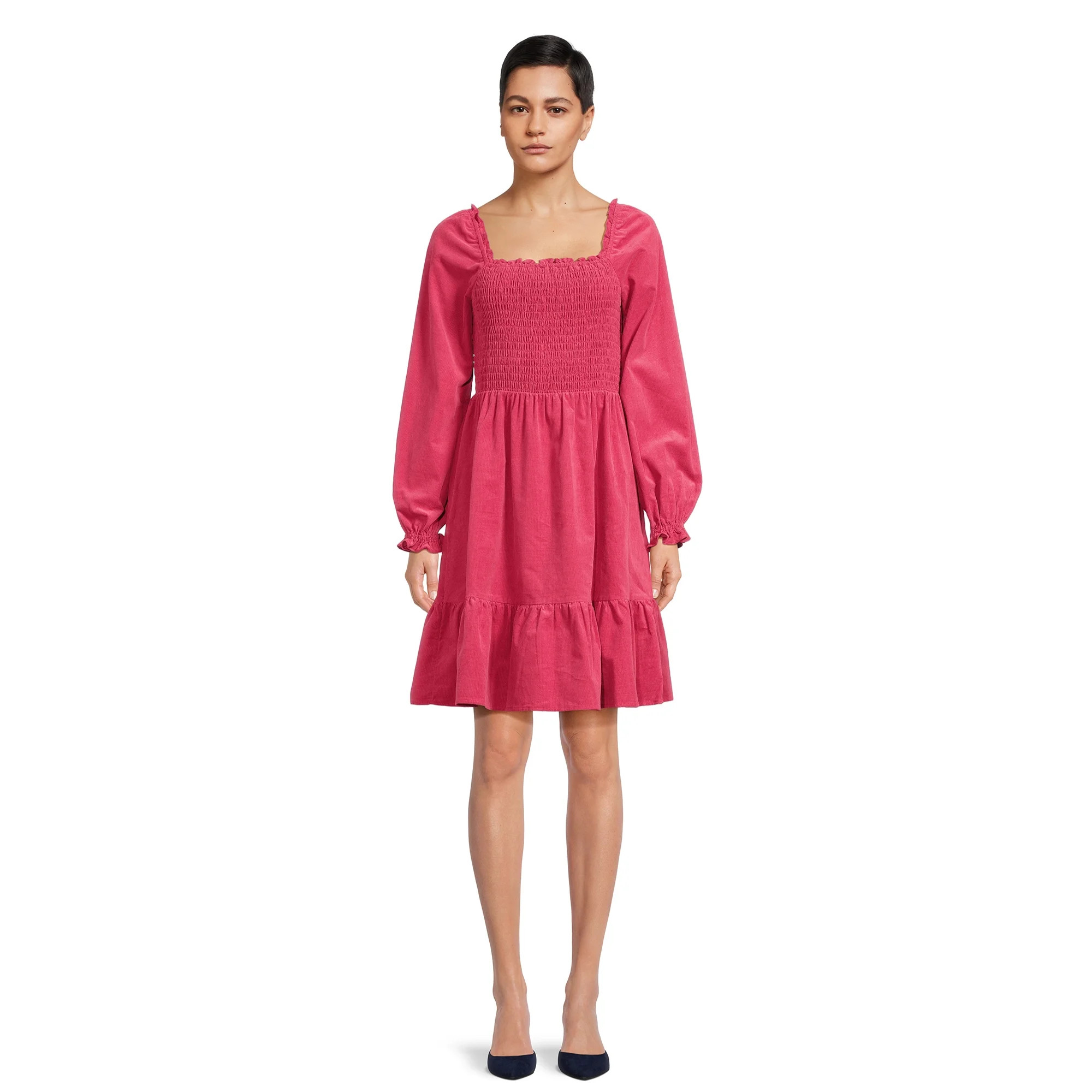 Time and Tru Womens Smocked Cord Dress | Walmart (US)