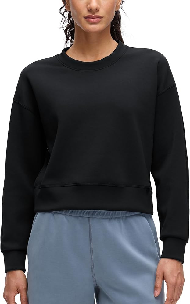 CRZ YOGA SoftAura Pullover Sweatshirt for Women - Crewneck Workout Casual Basic Fall Sweat Shirts | Amazon (US)