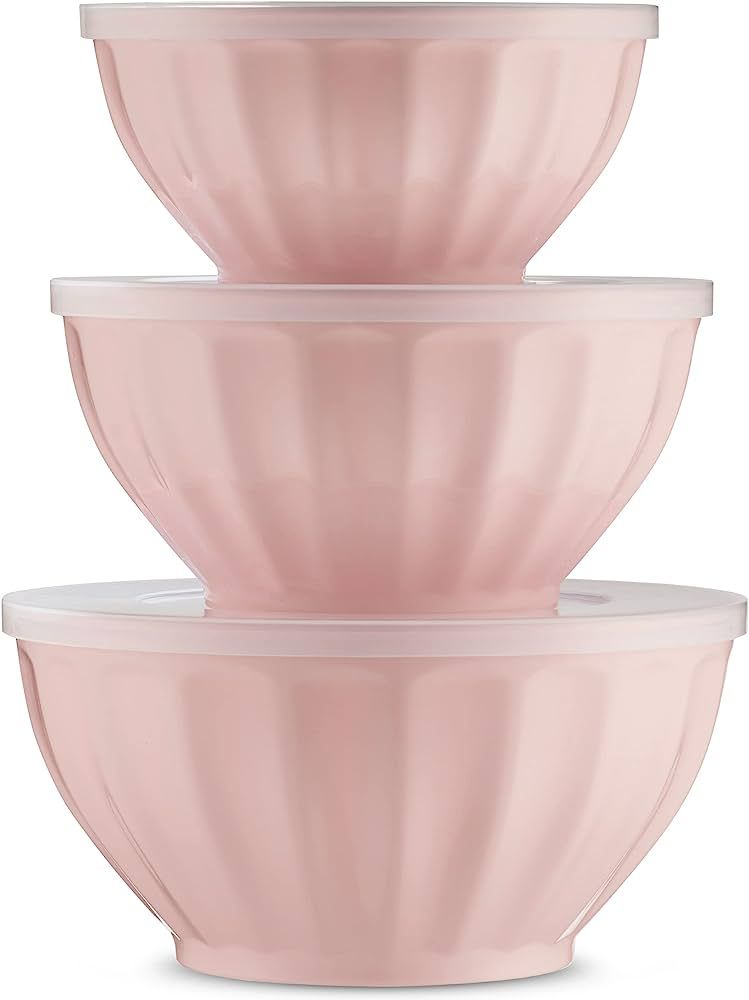 Godinger Mixing Bowls with Lids, Plastic Nesting Bowls Set, Storage Bowls, Microwave Safe Mixing ... | Amazon (US)