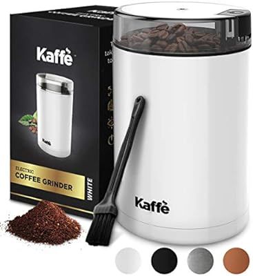 Kaffe Electric Coffee Grinder - White - 3oz Capacity with Easy On/Off Button. Cleaning Brush Incl... | Amazon (US)