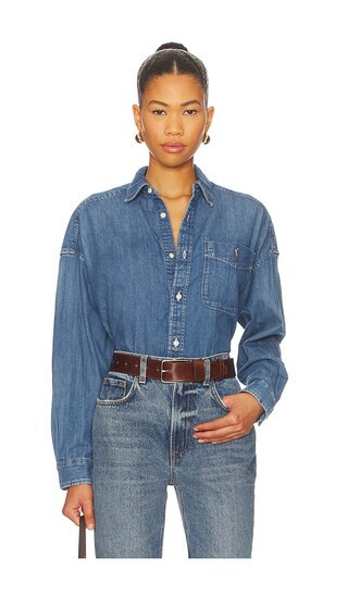 Polo Ralph Lauren Denim Long Sleeve Button Shirt in Blue. - size M | Revolve Clothing (Global)