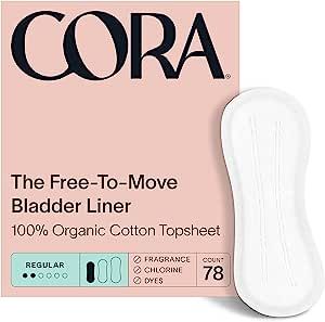 Cora Ultra Thin Organic Bladder Liners | Incontinence & Postpartum Pads for Women | Panty Liners ... | Amazon (US)