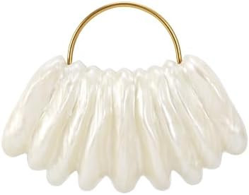 Women Acrylic Shell Shaped Clutch Luxury Marble Acrylic Evening Handbag Unique Chain Shoulder Bag... | Amazon (US)