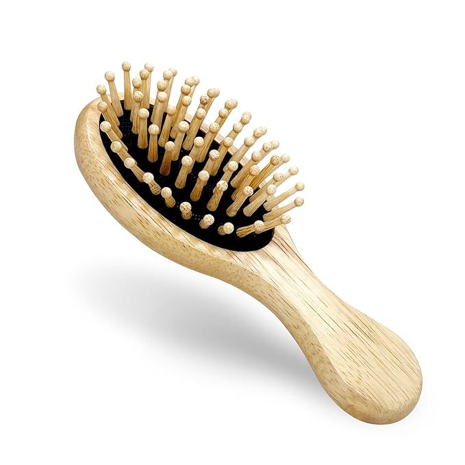 RAIN’S SECRET Mini Hair Brushes for Women Men Kid,Natural Wooden Brush, Wet/Dry Hair Smoothing ... | Amazon (US)
