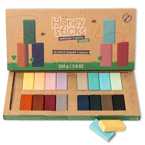 Honeysticks Block Crayons (16 Pack), Non-Toxic, Long-Lasting Jumbo Crayons for Kids, Toddlers, Made from Pure Beeswax and Food-Grade Colors, Ideal for Preschool Art Supplies | Amazon (US)
