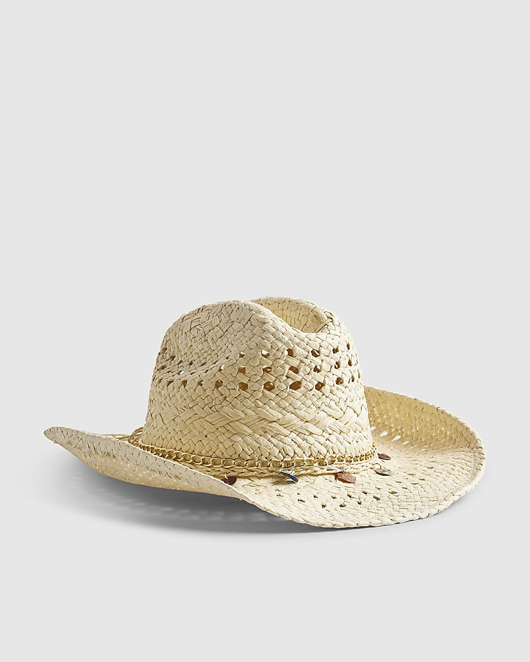 Cream Shell Charm Raffia Hat | River Island UK & IE