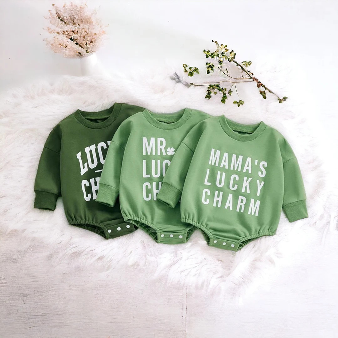 Mama's Lucky Charm Baby Romper, Mr Lucky Charm St Patrick's Day Bodysuit Irish Baby Outfit, Baby ... | Etsy (US)