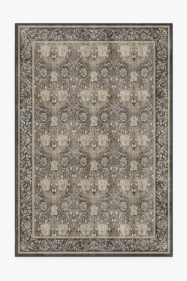 Morris & Co. Honeysuckle & Tulip Dark Wood Rug | Ruggable