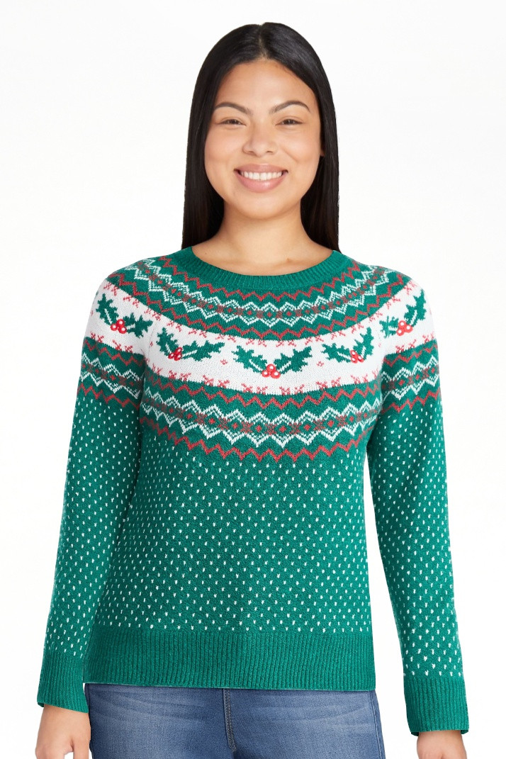 Holiday Time Women's & Women's Plus Pretty Christmas Sweater, Sizes XXS-4X | Walmart (US)