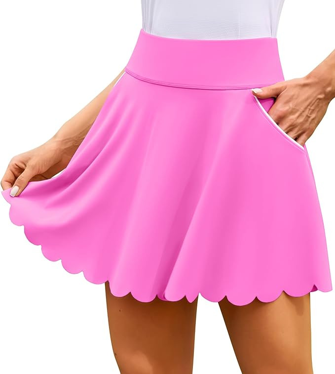 ATTRACO Tennis Skirts for Women with Shorts and Pockets Scalloped Athletic Golf Skorts | Amazon (US)