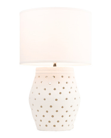 30in Porous Ceramic Pot Table Lamp | Marshalls