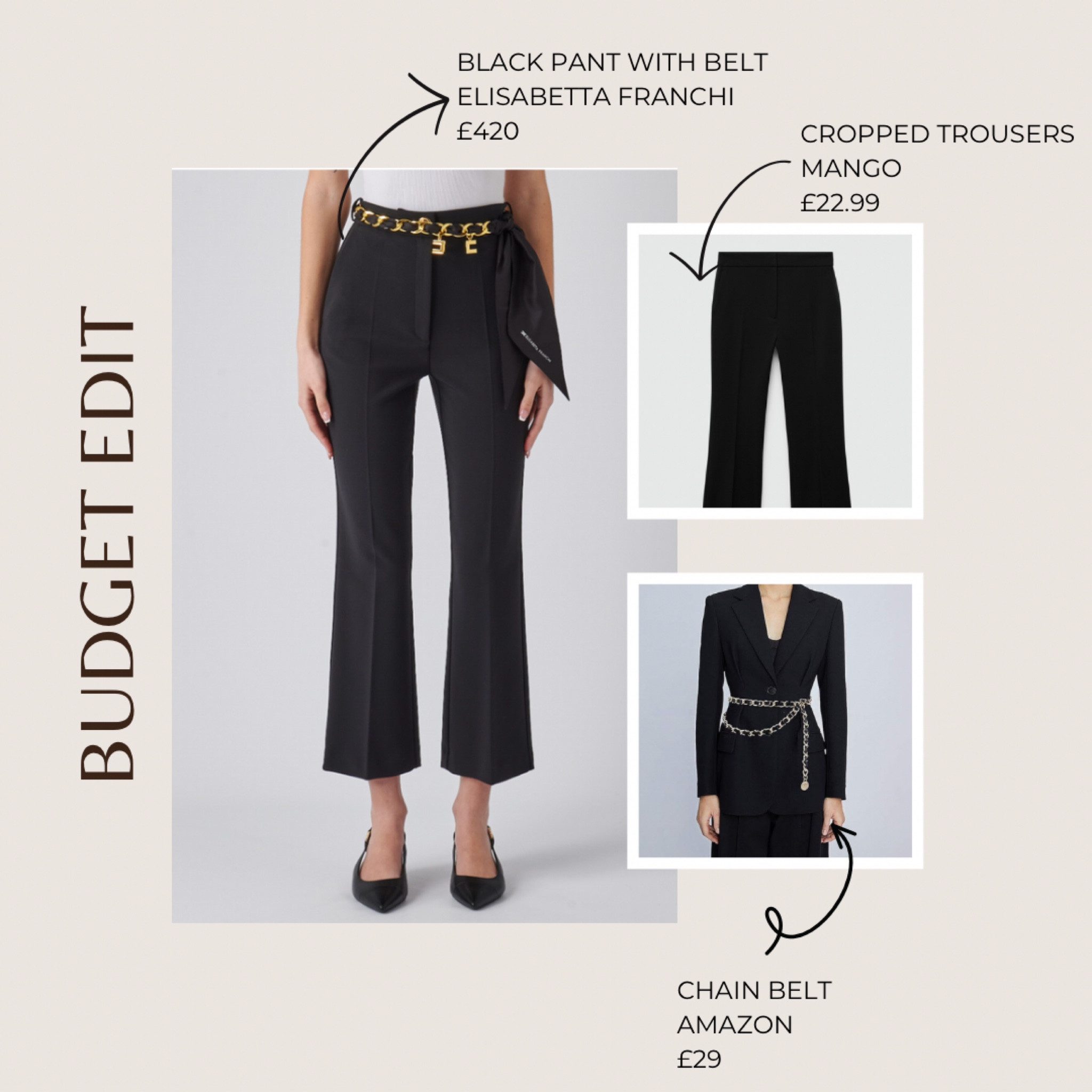 Starting a new collection where I will post affordable alternatives to my most popular items. 

First up is Elizabetta Franchi Pants with Chain Belt which has been very popular but priced on the higher side. I found a pair of Mango Trousers that fit exactly the same along with a chic chain belt on Amazon. Combined together, these pieces look extremely similar to the Elizabetta Franchi pants. 


#LTKSaleAlert #LTKFindsUnder50 #LTKWatchNow