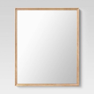 28" x 34" Classic Wood Rectangle Mirror Natural - Threshold™ | Target