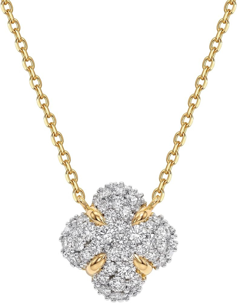 MEVECCO Cubic Zirconia Necklaces for Women, Flower Heart Geometric Shapes | Amazon (US)