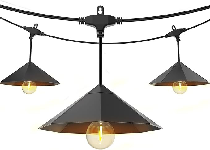 LED Outdoor String Lights, 24 Feet Cafe Lights Patio String Lights Outdoor Waterproof with 12 G50... | Amazon (US)
