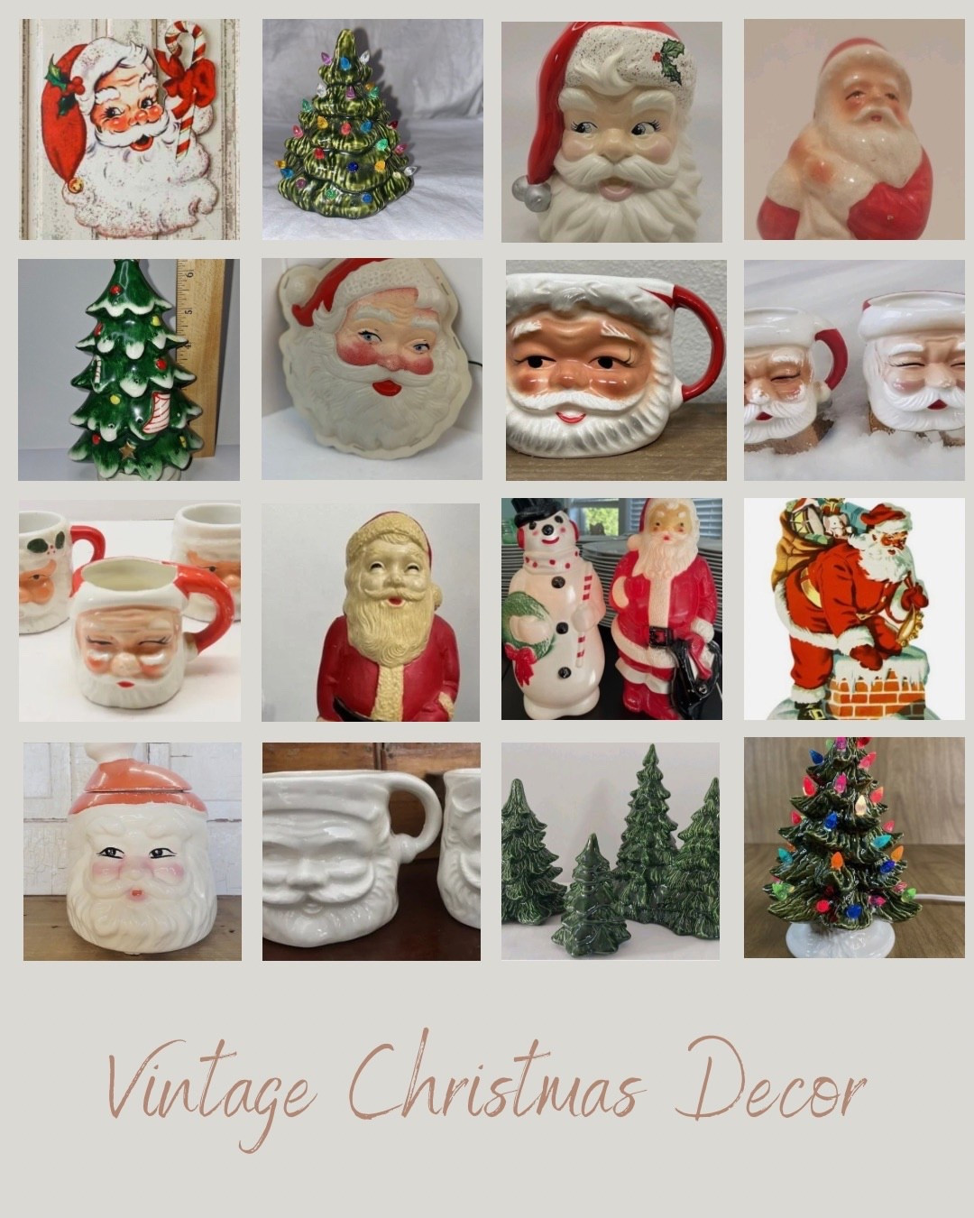 My favorite vintage Christmas decor. You just can’t beat it in my opinion. Vintage is just better. 


#vintagechristmas #farmhousechristmas #santamugs #militarywife 

#LTKSeasonal #LTKHoliday #LTKGiftGuide