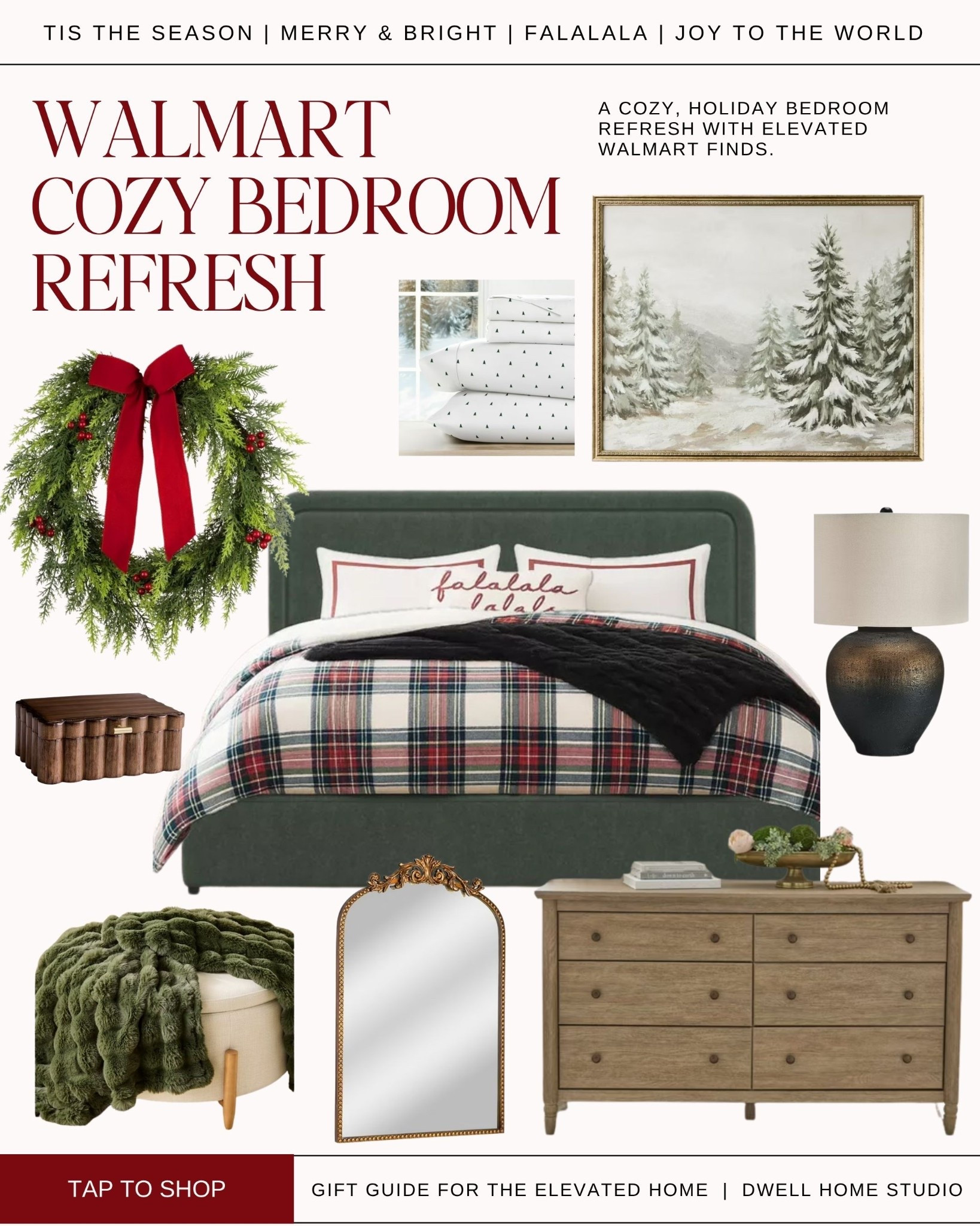 A cozy Christmas bedroom refresh with warm neutrals, layered bedding, winter greenery, and elevated Walmart finds. Cozy, warm, and beautifully styled for the holidays.

#LTKHoliday