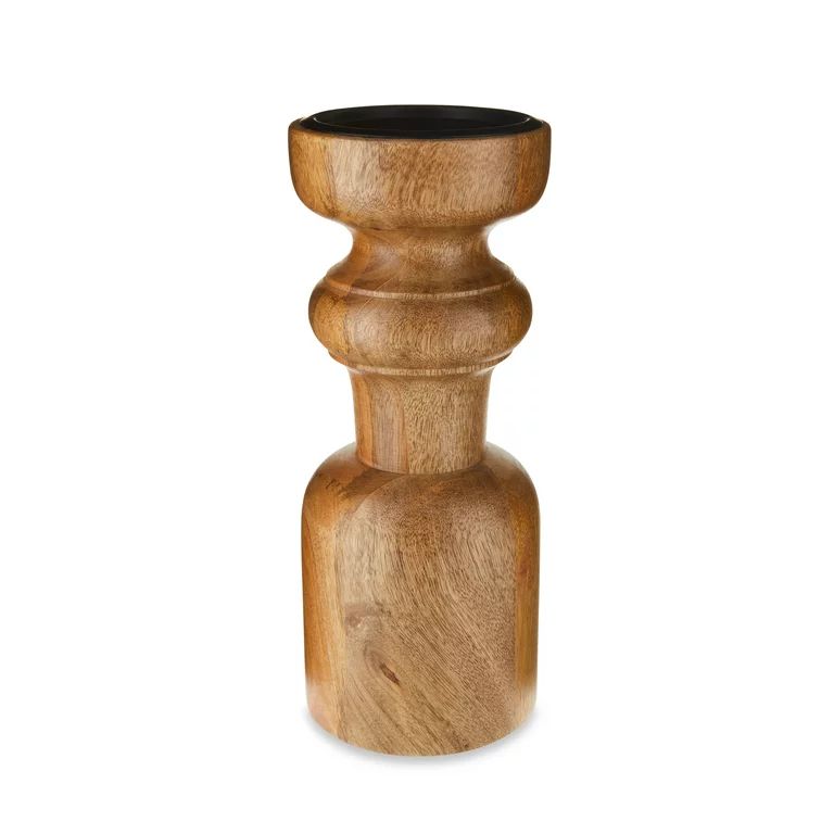 Wooden Pillar Candle Holder, 10", by Holiday Time | Walmart (US)