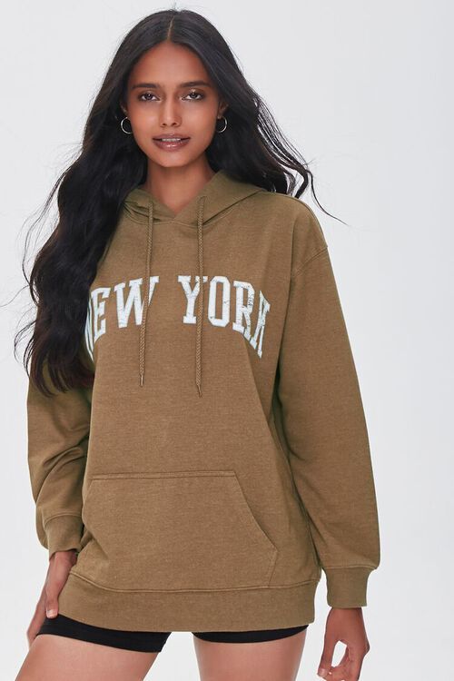 New York Graphic Fleece Hoodie | Forever 21 (US)