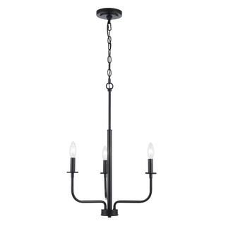 Bel Air Lighting Tennyson 3-Light Black Candle Chandelier Light Fixture 11653 BK - The Home Depot | The Home Depot