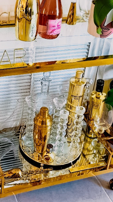 Bar cart acrylic + gold 

#LTKU #LTKHome #LTKSpringSale