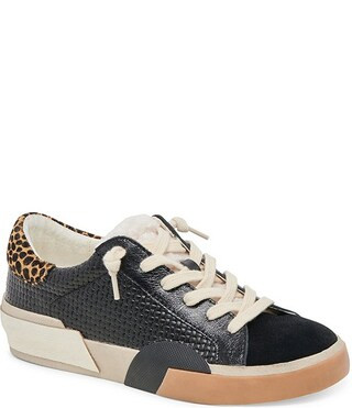 Zina Plush Woven Embossed Leather Cheetah Print Calf Hair Slip On Sneakers | Dillard's