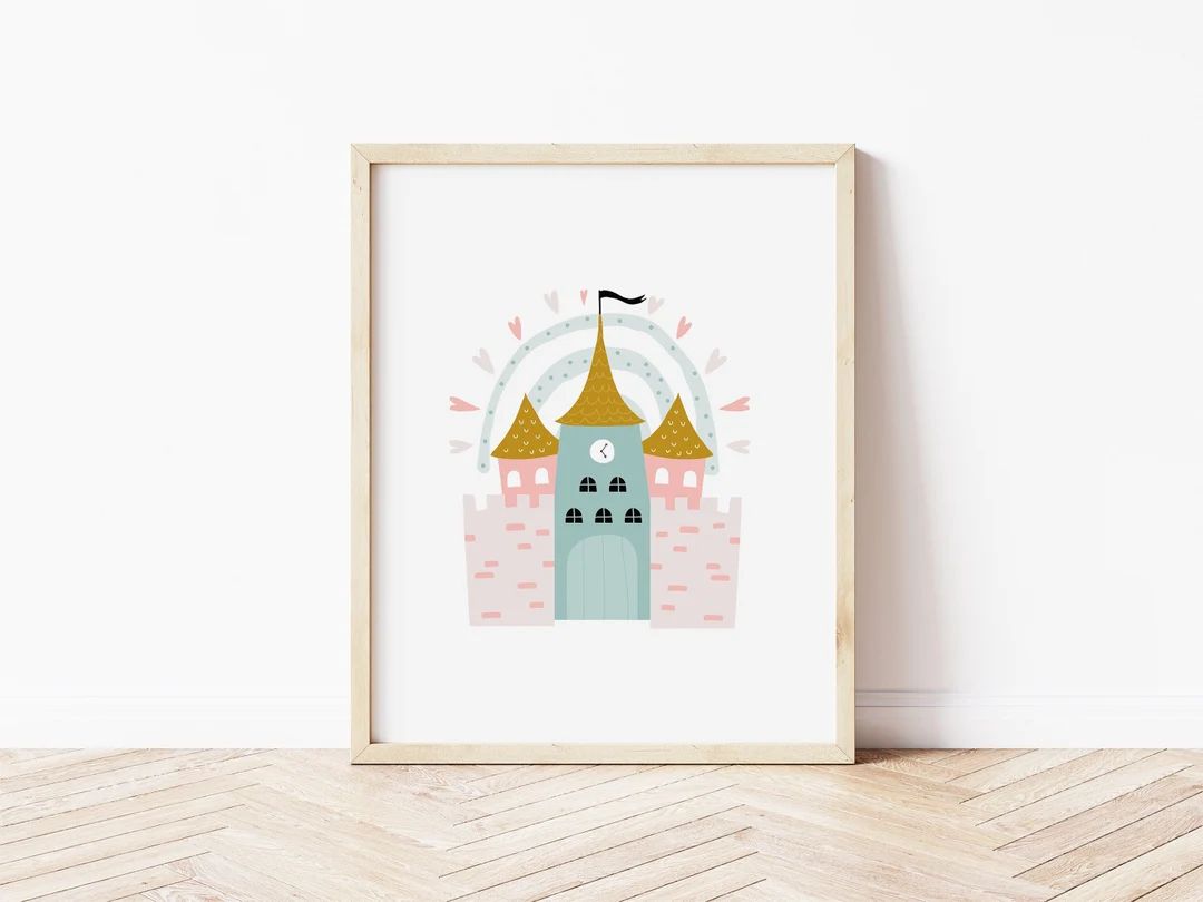 Castle Print cute and Whimsical Princess Wall Art for Girls - Etsy | Etsy (US)