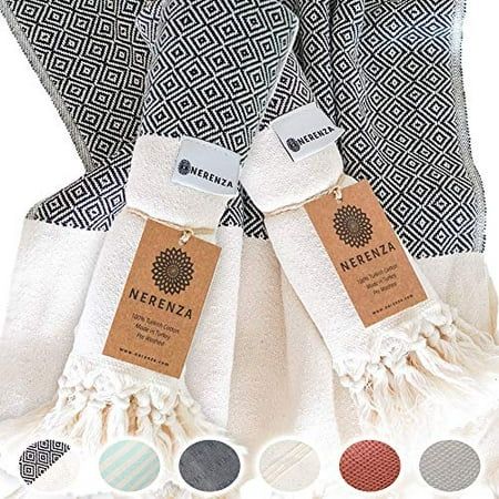NERENZA Premium Turkish Hand Towels for Bathroom Kitchen Towels Set, 100% Cotton Decorative Bathroom | Walmart (US)