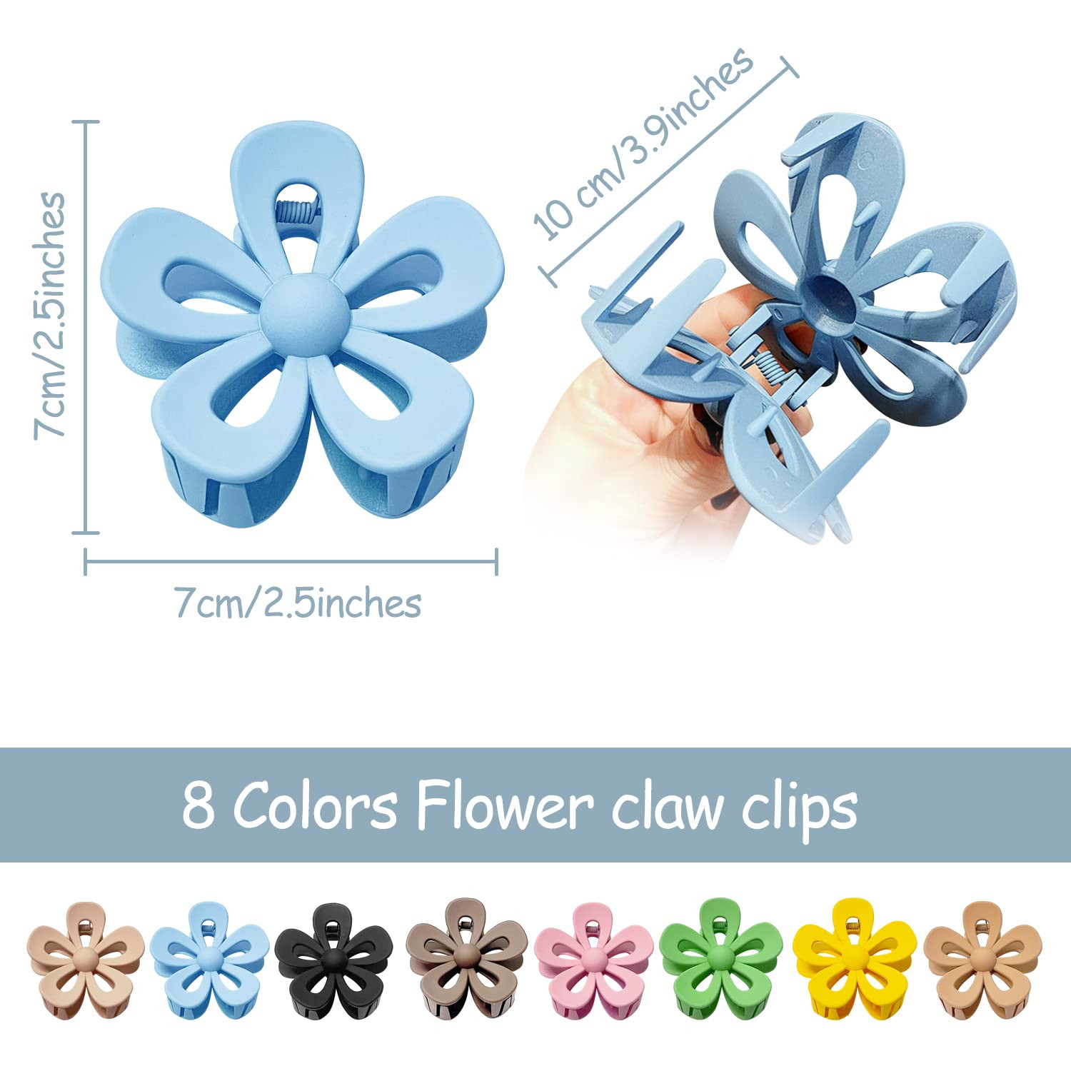 8PCS Flower Claw Clips, Hair Clips for Thick Hair, Matte Non Slip Strong Hold Women Girls, Large ... | Amazon (US)