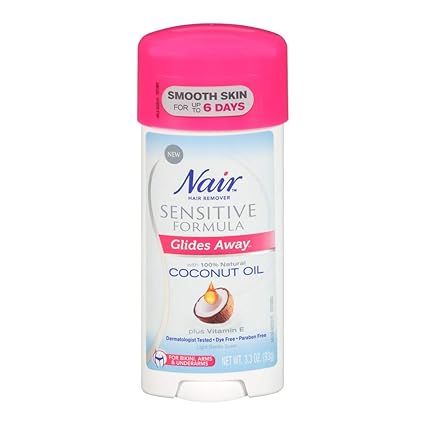 Nair Hair Remover Sensitive Glide Away Coconut Oil 3.3 Ounce (Pack of 2) | Amazon (US)
