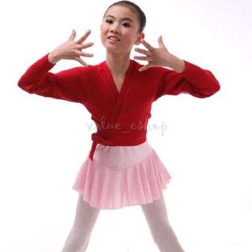 Girl Ballet Dance Knit Crossover Cardigan Shrug Wrap Long Sleeve Gymnastic Dress  | eBay | eBay US