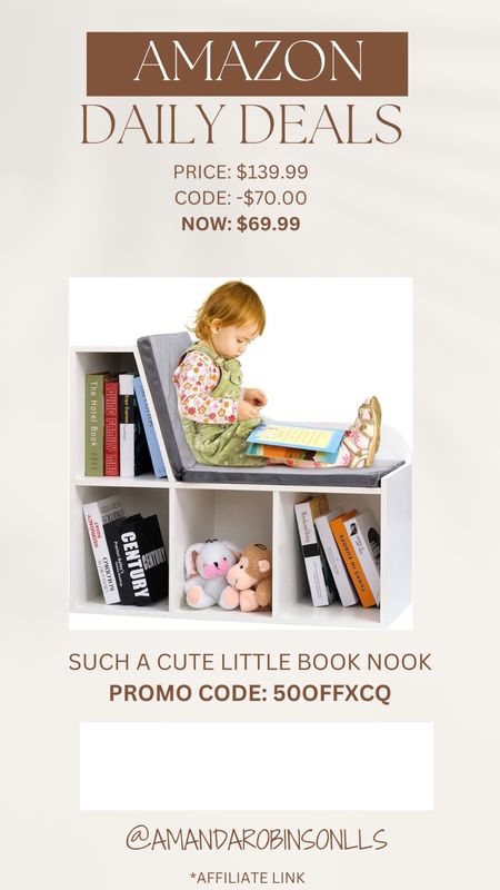 Amazon Daily Deals
Toddler book book with reading spot

#LTKkids #LTKsalealert #LTKhome