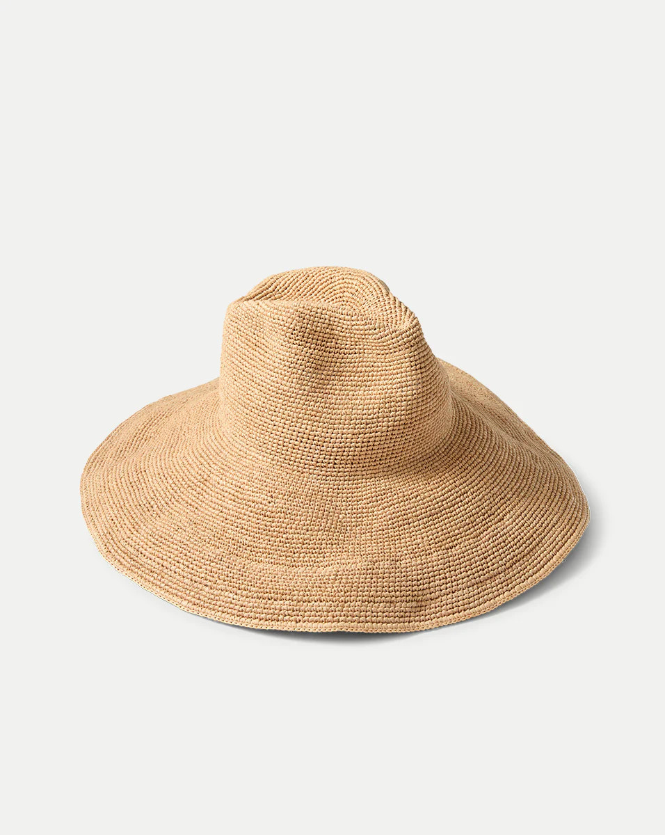 Veronica Beard Waverly Wide Brimmed Raffia Straw Hat Sand | Veronica Beard