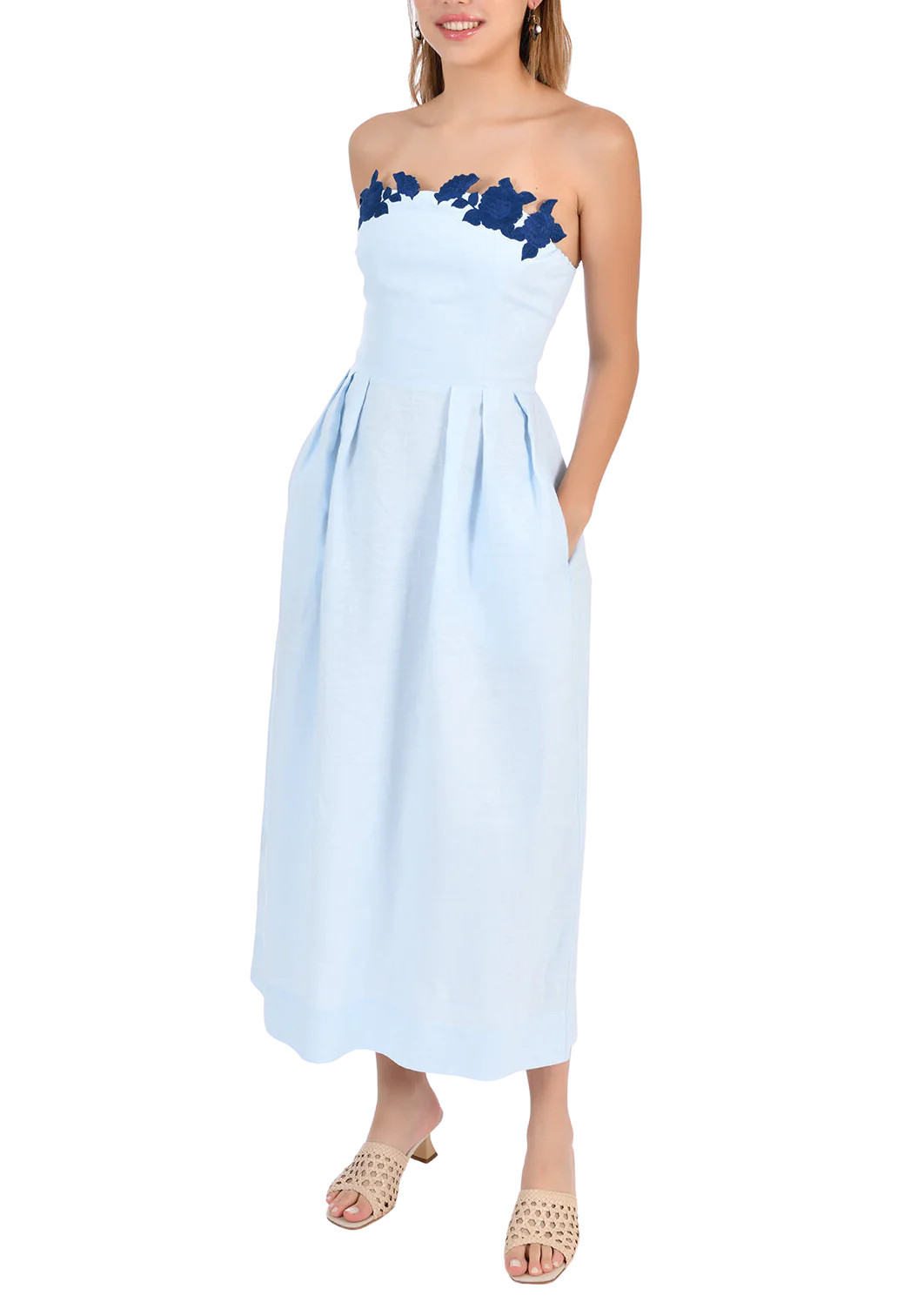 Lorr Embroidered Midi Dress | Over The Moon