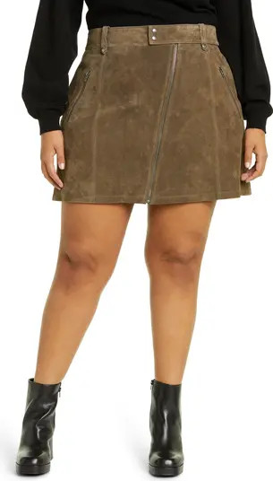 Asymmetric Zip Suede Skirt | Nordstrom
