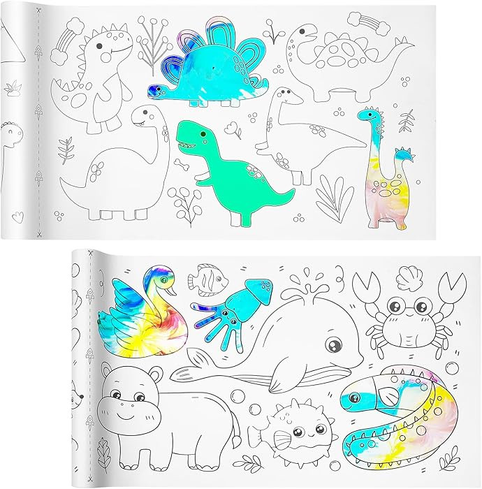 Children’s Drawing Roll Paper, 2 Rolls Coloring Paper Rolls, Sticky Paper,DIY Painting Drawing ... | Amazon (US)