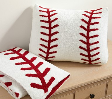 Baseball Fuzzy Throw Blanket & Wedge Pillow Set | Pottery Barn Kids