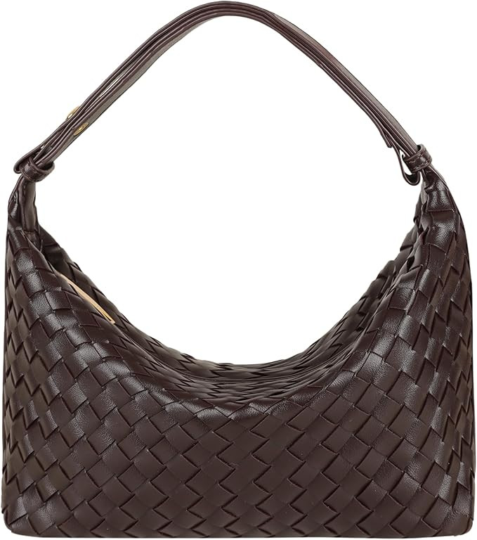 Vegan Leather Woven Tote Handbag, Top-handle Shoulder Bag, Pure Underarm Purse, Clutch, Braided | Amazon (US)