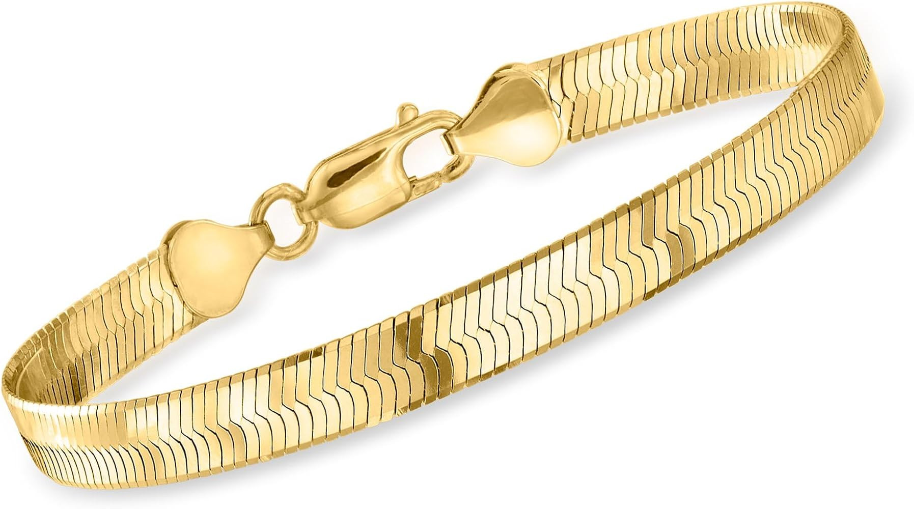Ross-Simons Italian 6mm 18kt Gold Over Sterling Herringbone Bracelet | Amazon (US)
