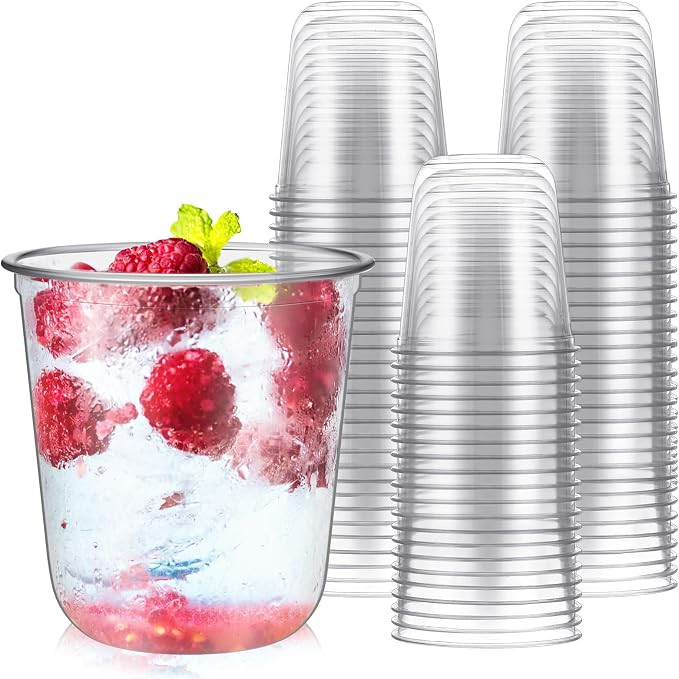 Ziliny 50 Pcs Disposable Stemless Glasses 12oz Crystal Plastic Wine Glasses Clear Classic Pet Cup... | Amazon (US)