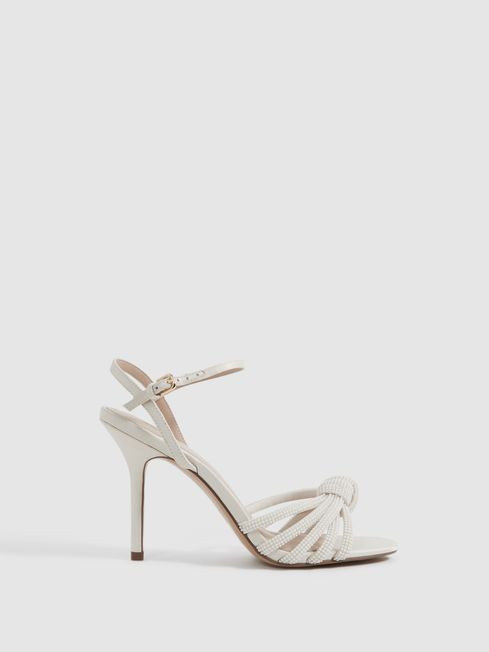 Strappy Pearl Heeled Sandals | Reiss UK