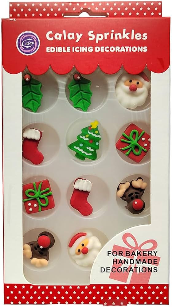 Homankit Edible Candy Santa Claus Christmas Tree Christmas Stocking Reindeer Dessert Sprinkles Pa... | Amazon (US)